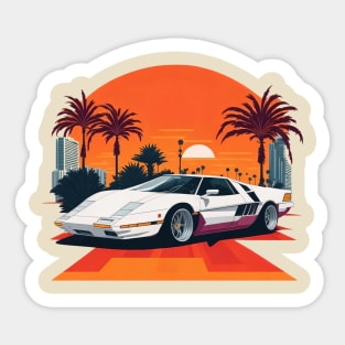 Miami Vice white Ferrari Sticker